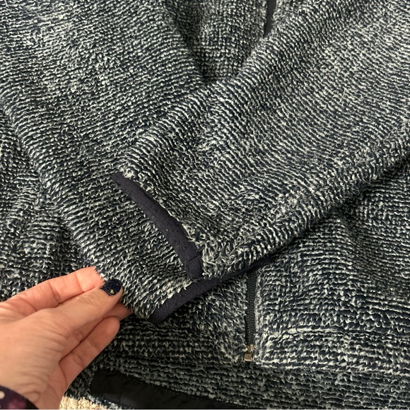 The North Face Womens Full Zip Shady Blue Marled Sherpa Fleece Jacket Size LG - Picture 14 of 15